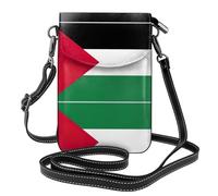 Pidgazdfgv Portefeuille à bandoulière en cuir avec drapeau de la Palestine pour femme - Petit sac à main de voyage pour téléphone portable