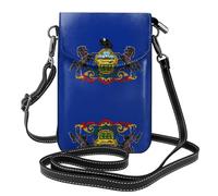 Pidgazdfgv Portefeuille à bandoulière en cuir avec drapeau de l'État de Pennsylvanie pour femme - Petit sac à main de voyage pour téléphone portable