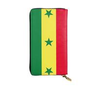 Pidgazdfgv Portefeuille en cuir avec fermeture éclair pour femme Motif drapeau du Sénégal
