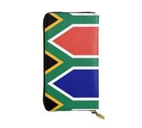 Pidgazdfgv Portefeuille en cuir avec fermeture éclair pour femme Motif drapeau sud-africain Grande capacité