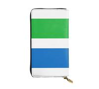 Pidgazdfgv Portefeuille en cuir avec fermeture éclair pour téléphone portable Motif drapeau de la Sierra Leone Grande capacité