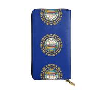Pidgazdfgv Portefeuille en cuir avec fermeture éclair pour téléphone portable - Motif drapeau de l'État du Hampshire - Grande capacité