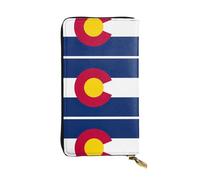 Pidgazdfgv Portefeuille en cuir avec fermeture éclair pour téléphone portable - Motif drapeau de l'État du Colorado - Grande capacité - Cadeau idéal