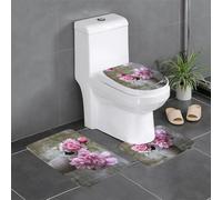 Pidgazdfgv Pretty Roses Lot de 3 tapis de salle de bain antidérapants en forme de U pour toilettes, baignoire/douche