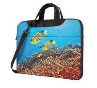 Pidgazdfgv Royal Angel Sac à bandoulière unisexe pour ordinateur portable Motif poissons, Noir , 14 inch