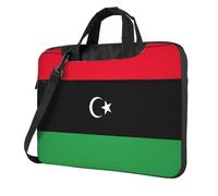Pidgazdfgv Sac à bandoulière unisexe pour ordinateur portable Motif drapeau de la Libye, Noir , 15.6 inch