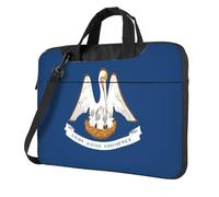 Pidgazdfgv Sac à bandoulière unisexe pour ordinateur portable Motif drapeau de la Louisiane, Noir , 13 inch