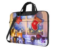 Pidgazdfgv Sac à bandoulière unisexe pour ordinateur portable - Ornements de Noël - Pour la rentrée scolaire, Noir , 13 inch