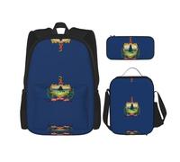 Pidgazdfgv Sac à dos avec drapeau de l'État du Vermont pour enfants, garçons et filles, boîte à déjeuner, sac à dos, sac à dos, sac à dos, sac à dos, écolier, écolier,