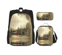 Pidgazdfgv Sac à dos de marche Couple in Love pour enfants, garçons et filles, boîte à déjeuner, sac à dos, sac à livres, ensemble de sac à dos d'école, cadeau pour étudiant