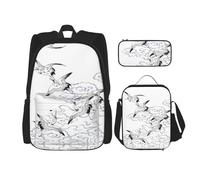 Pidgazdfgv Sac à dos grue japonaise pour enfants, garçons et filles, sac à dos, sac à dos, sac à dos, sac à dos, cadeau pour étudiant