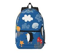 Pidgazdfgv Sac à dos pour ordinateur portable 17" Motif tortue de pingouin approuvé pour l'école, les affaires, les vols, les w nds, pour homme et femme