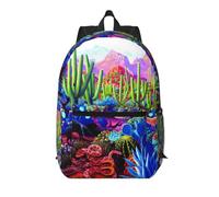 Pidgazdfgv Sac à dos pour ordinateur portable Cactus Tropical Animal Renard Serpent Cochon 17 pouces Sac à dos école Business Avion Valise Weekend Bagage Sleeve Femmes Hommes