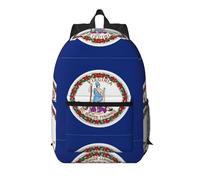 Pidgazdfgv Sac à dos pour ordinateur portable de 17 pouces avec drapeau de l'État de Virginie - Pour l'école, les affaires, les vols, les w nds - Pour homme et femme