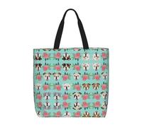 Pidgazdfgv Sac à provisions amusant en forme de chien anglais respectueux de l'environnement, sac fourre-tout pour l'école, le travail, ordinateur portable, femme et fille, sac à main quotidien
