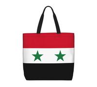 Pidgazdfgv Sac à provisions avec drapeau de la République arabe syrienne, sac fourre-tout écologique, sac fourre-tout, école, travail, ordinateur portable, femme, fille, sac à main pour tous les jours
