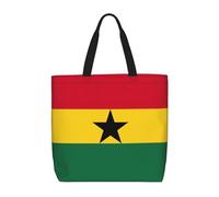 Pidgazdfgv Sac à provisions avec drapeau du Ghana - Écologique - Sac fourre-tout - Pour l'école, le travail - Pour ordinateur portable - Pour femme et fille