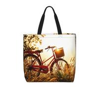 Pidgazdfgv Sac à provisions écologique avec vue sur le coucher du soleil - Sac fourre-tout pour l'école, le travail, ordinateur portable - Pour femme et fille - Pour tous les jours