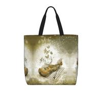 Pidgazdfgv Sac à provisions écologique motif papillon et violoncelle Sac fourre-tout pour l'école, le travail, ordinateur portable pour femme et fille