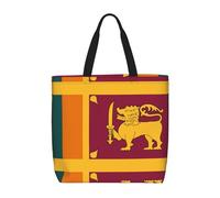 Pidgazdfgv Sac de courses écologique avec drapeau du Sri Lanka - Sac fourre-tout pour l'école, le travail, ordinateur portable - Pour femme et fille - Pour tous les jours