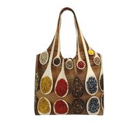 Pidgazdfgv Sac fourre-tout réutilisable en toile aux épices colorées Sac de courses Sac de courses Sac à provisions Cadeau Voyage Infirmière Enseignant