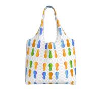 Pidgazdfgv Sac fourre-tout réutilisable en toile motif ananas coloré, sac de courses, cadeau de voyage, infirmière, enseignant