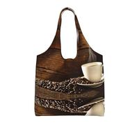 Pidgazdfgv Sac fourre-tout réutilisable en toile pour tasse à café et grains de café, sac de courses quotidien, cadeau de voyage, infirmière, enseignant