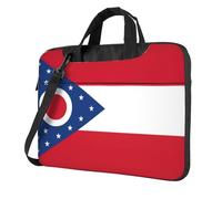 Pidgazdfgv Sac pour ordinateur portable avec drapeau de l'État de l'Ohio - Unisexe - Bandoulière - Pour la rentrée scolaire, Noir , 14 inch