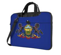 Pidgazdfgv Sac pour ordinateur portable avec drapeau de l'État de Pennsylvanie - Unisexe - Bandoulière - Pour la rentrée scolaire, Noir , 14 inch