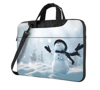 Pidgazdfgv Sac pour ordinateur portable motif bonhomme de neige de Noël, sac à bandoulière unisexe pour la rentrée scolaire, Noir , 15.6 inch