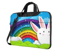Pidgazdfgv Sac pour ordinateur portable motif lapin de Pâques - Unisexe - Bandoulière - Pour la rentrée scolaire, Noir , 13 inch