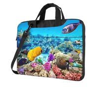 Pidgazdfgv Sacoche pour ordinateur portable Corail et poisson de mer Unisexe Sac bandoulière Sacoche pour la rentrée scolaire, Noir , 13 inch