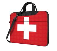 Pidgazdfgv Sacoche pour ordinateur portable Motif drapeau suisse Unisexe, Noir , 14 inch