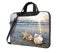 Pidgazdfgv Seashells On The Beach Sacoche pour ordinateur portable d'affaires Unisexe Bandoulière Sacoche pour la rentrée scolaire, Noir , 14 inch