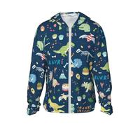 Pidgazdfgv Sweat à capuche à manches longues avec fermeture éclair et protection solaire Motif éléphant et Léa, Noir , XL-XXL
