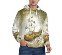 Pidgazdfgv Sweat à capuche en polaire pour homme Motif papillon et violoncelle Sweat à capuche décontracté avec cordon de serrage et poche Kaola, Noir , M