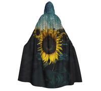 Pidgazdfgv The Most Beautiful Sunflower Adult Hooded Peignoir Cape Knight Fancy Cool Halloween Cos Costume Cape Long Cape à Capuche