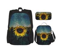Pidgazdfgv The Most Beautiful Sunflower Backpack Kid Boys Girls Lunch Box School Bookbag Set Secondary School School Student Student Gift