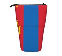 Pidgazdfgv Trousse à crayons portable avec drapeau mongol pour l'école, le bureau, les étudiants, adultes, filles, garçons, cadeau de maquillage