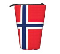 Pidgazdfgv Trousse à crayons portable avec drapeau norvégien pour l'école, le bureau, les étudiants, adultes, filles, garçons, cadeau de maquillage