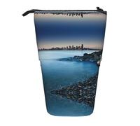 Pidgazdfgv Trousse à crayons portable Calm Sea and Rocks pour l'école, le bureau, les étudiants, adultes, filles, garçons, cadeau de maquillage