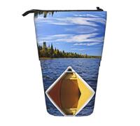 Pidgazdfgv Trousse à crayons portable Canoe on Lake pour l'école, le bureau, les étudiants, adultes, filles, garçons, cadeau de maquillage