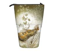 Pidgazdfgv Trousse à crayons portable motif papillon et violoncelle - Pour l'école, le bureau, les étudiants, les adultes, les filles, les garçons, le maquillage