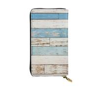 Pidgazdfgv Vieille planche en bois pour femme avec blocage RFID Portefeuille en cuir Fermeture éclair Pochette de téléphone Grande capacité Cadeau