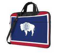 Pidgazdfgv Wyoming Sac à bandoulière unisexe pour ordinateur portable Motif drapeau de l'État du Wyoming, Noir , 15.6 inch
