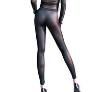 PIDUDU Belles Jambes, Fesses, Leggings pour Femmes, Pantalon Transparent, Leggings Stretch, Pantalon, Long Pantalon, Noir , L