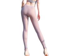PIDUDU Belles Jambes, Fesses, Leggings pour Femmes, Pantalon Transparent, Leggings Stretch, Pantalon, Long Pantalon, beige, L