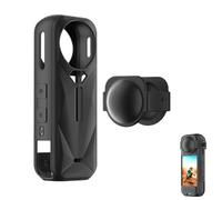Pidynx Coque en silicone + cache objectif pour Insta360 X5 - Résistant aux chocs, anti-rayures et protection intégrale - Design enveloppant doux - Résistant à la poussière et aux traces de doigts