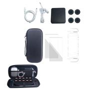 Pidynx Ensemble de protection tout-en-un pour Switch 2 - Étui de transport + porte-cartes de jeu + protecteur d'écran en verre trempé + coque rigide transparente + capuchons de pouce + câble de charge