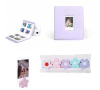 Pidynx Kit d'accessoires compatible avec Fujifilm Mini 13, album photo de grande capacité et clips photo floraux pour impressions instantanées d'appareil photo, violet